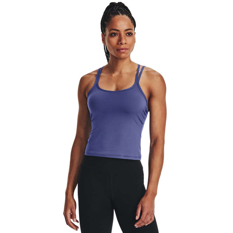 Under Armour Womens Meridian Fitted Tank, Purple, rebel_hi-res