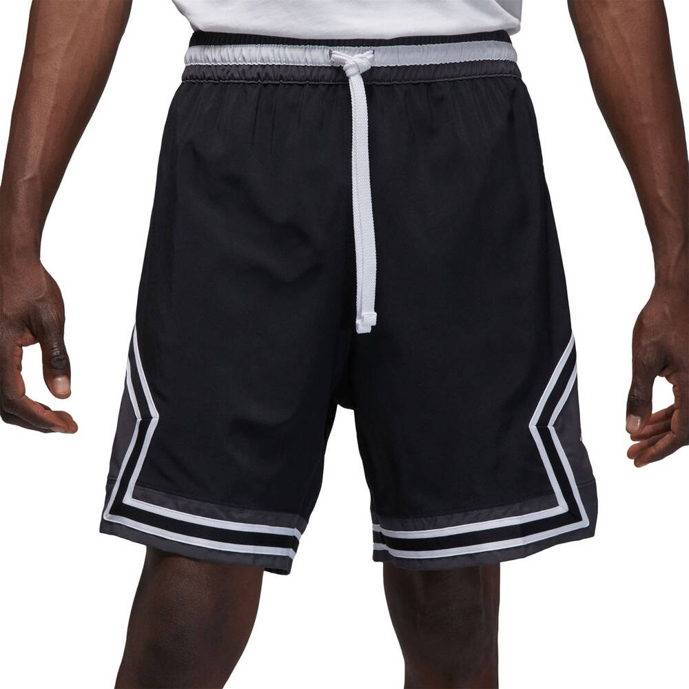 Jordan Mens Dri-FIT Sport Diamond Basketball Shorts Black/White S ...