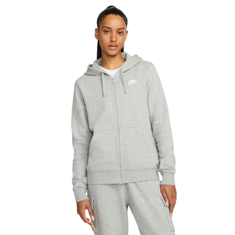 Nike Womens Sportswear Club Fleece Full-Zip Hoodie, Grey, rebel_hi-res