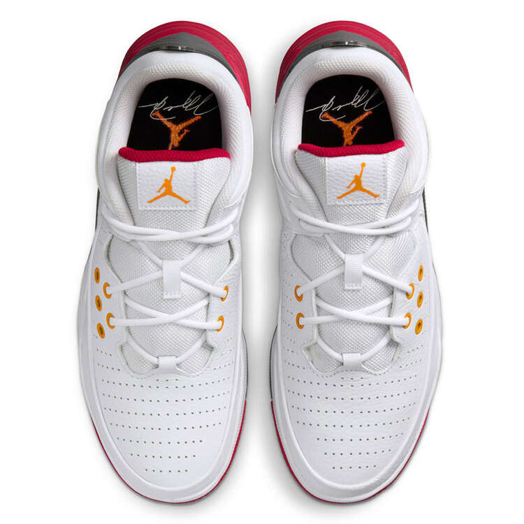 Jordan Max Aura 5 Basketball Shoes, White/Orange, rebel_hi-res
