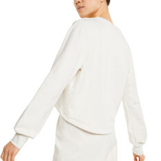 Puma Womens Exhale Relaxed Training Pullover, White, rebel_hi-res