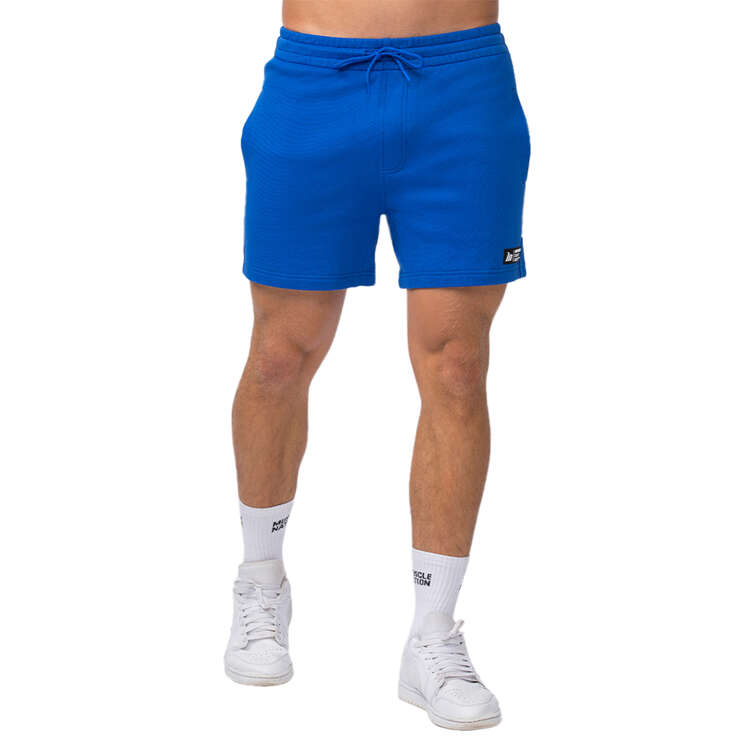 Muscle Nation Mens Sweat 5inch Shorts Blue S, Blue, rebel_hi-res