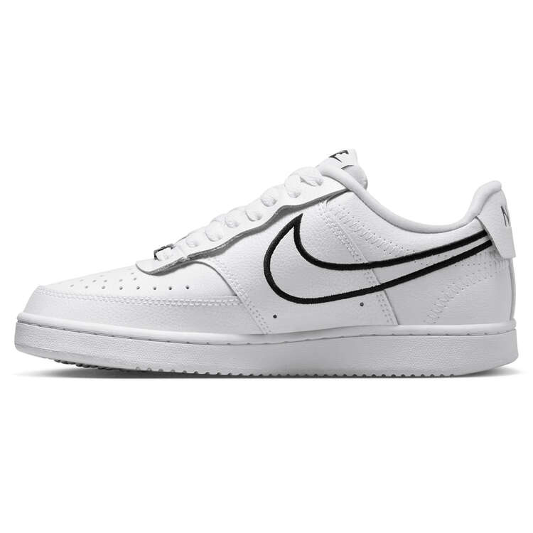 Nike Court Vision Low Premium Womens Casual Shoes, White/Metallic, rebel_hi-res