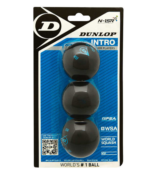 Dunlop Blue 3 Pack Squash Balls, , rebel_hi-res