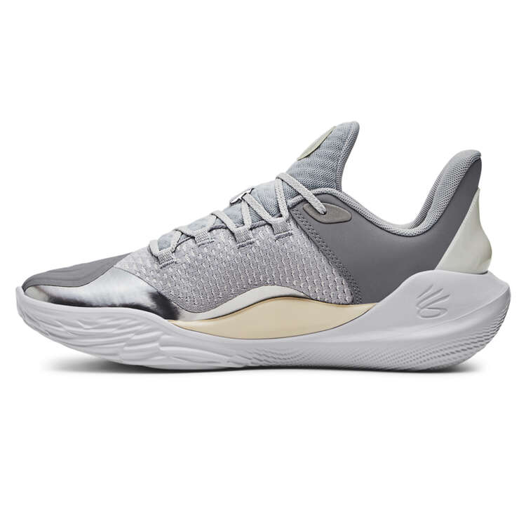 Under Armour Curry 11 Future Wolf Basketball Shoes Grey/White US Mens 7 / Womens 8.5, Grey/White, rebel_hi-res