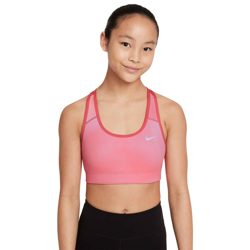 Nike Girls Dri-FIT Swoosh AOP Reversible Bra Pink XL
