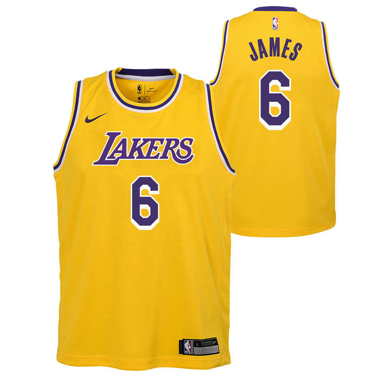 molestarse junto a Imaginación Nike Los Angeles Lakers LeBron James Kids Icon Swingman Jersey Yellow XL |  Rebel Sport