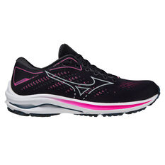 Mizuno Wave Rider 25 Project Zero Womens Running Shoes Black/Pink US 6, Black/Pink, rebel_hi-res