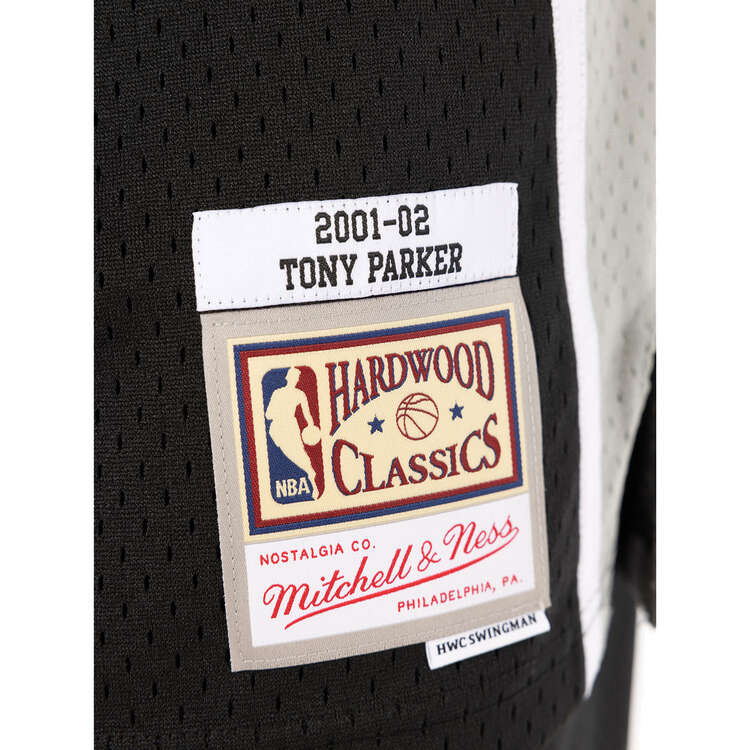 San Antonio Spurs Tony Parker 2001/02 Mens Basketball Swingman Jersey, Black, rebel_hi-res