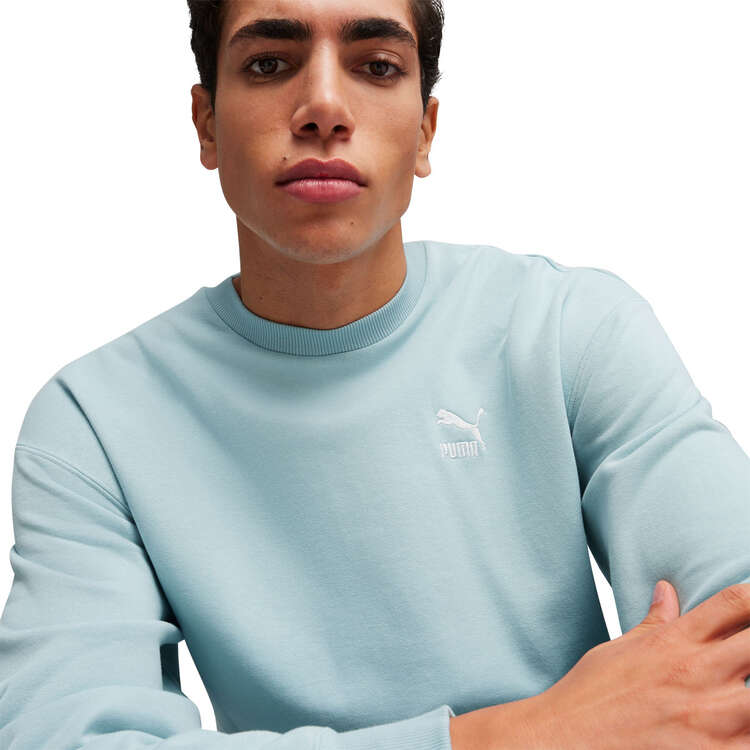 Puma Mens Better Classics Relaxed Sweatshirt Turquoise XS, Turquoise, rebel_hi-res
