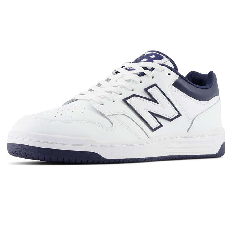 New Balance BB480 Casual Shoes, White/Navy, rebel_hi-res