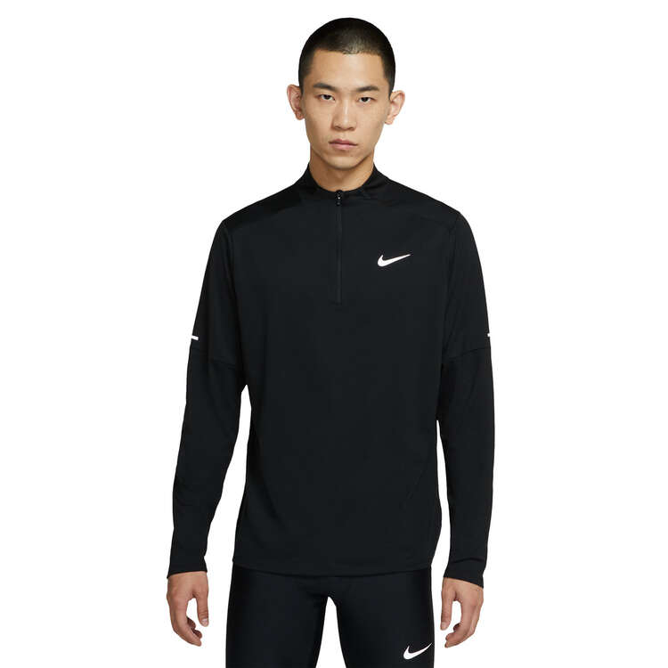 Nike Men's Dri-FIT Elements 1/2 Zip Running Top Black S, Black, rebel_hi-res