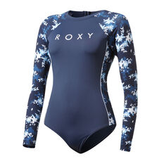 Roxy Womens Aqua Long Sleeve Onesie Blue/White XS, Blue/White, rebel_hi-res