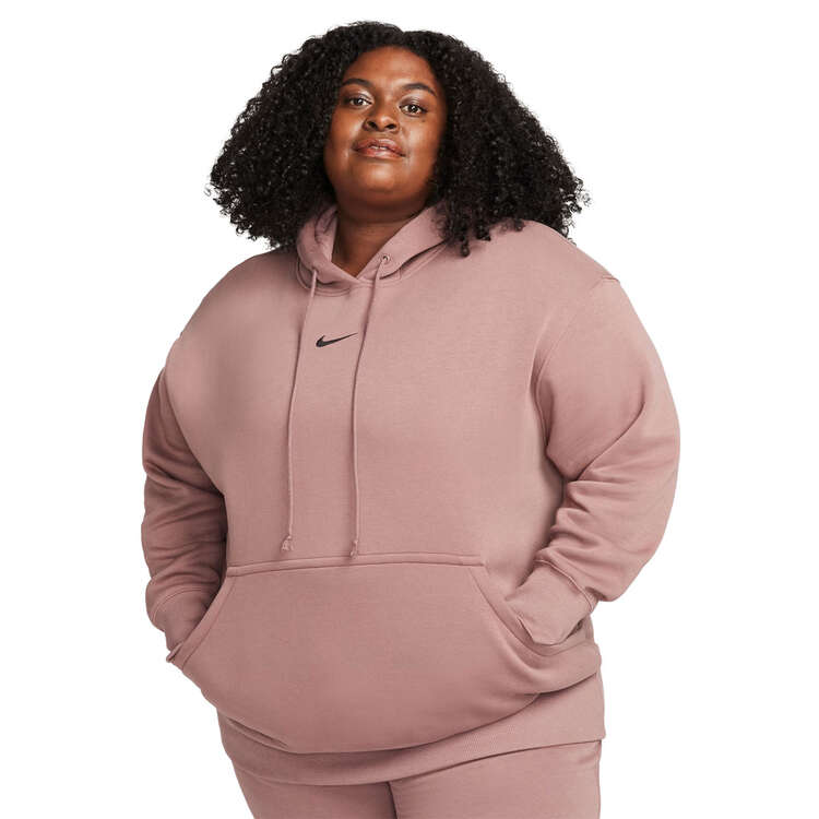 Nike Womens Phoenix Oversized Pullover Hoodie Mauve XL, Mauve, rebel_hi-res