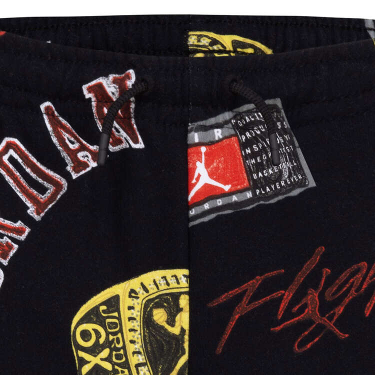 Jordan Kids MJ French Terry AOP Basketball Shorts, Black/Print, rebel_hi-res