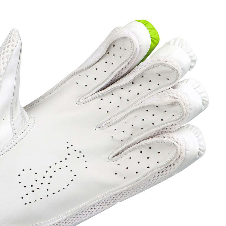 Kookaburra Kahuna Pro 5.0 Junior Cricket Batting Gloves, White/Lime, rebel_hi-res