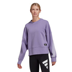 adidas Womens Future Icons 3-Stripes Sweatshirt, Purple, rebel_hi-res