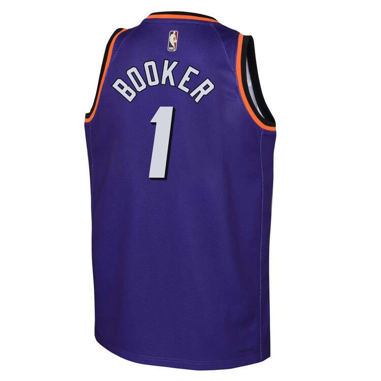 Phoenix Suns Devin Booker 22/23 Hardwood Classic Kids Jersey Purple XL, Purple, rebel_hi-res