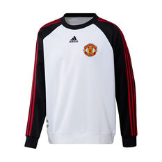 adidas Manchester United Teamgeist Crew Sweater White S, White, rebel_hi-res
