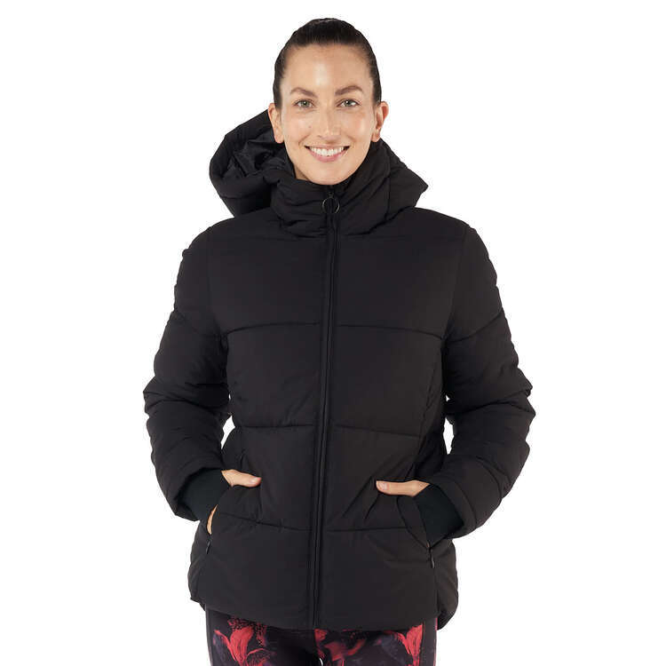 Ell/Voo Womens Leila Puffer Jacket, Black, rebel_hi-res