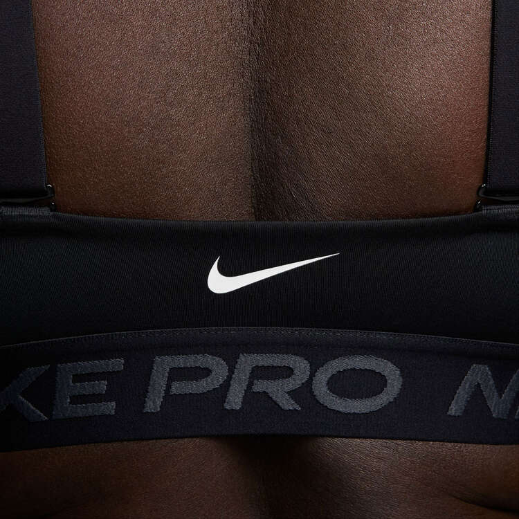 Nike Pro Womens Indy Plunge Medium Support Padded Sports Bra, Black, rebel_hi-res