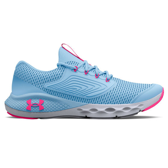 Under Armour Charged Vantage 2 GS Kids Running Shoes, Blue/Pink, rebel_hi-res