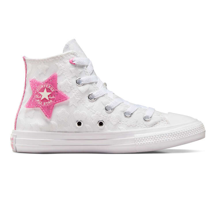 Converse Chuck Taylor All Star Sparkle High Kids Casual Shoes White/Pink US 11, White/Pink, rebel_hi-res