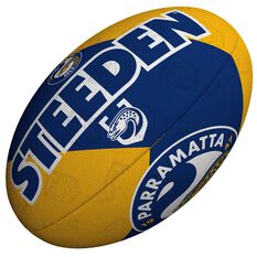 Steeden NRL Parramatta Eels 11 Inch Supporter Rugby League Ball Blue/Gold 11 Inch, , rebel_hi-res