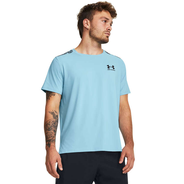 Under Armour Mens Iso-Chill Wild Tee, Blue, rebel_hi-res