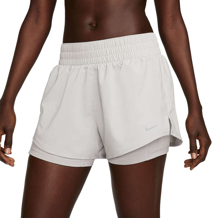Nike One Womens Dri-FIT 2 In 1 Shorts Grey XS, Grey, rebel_hi-res