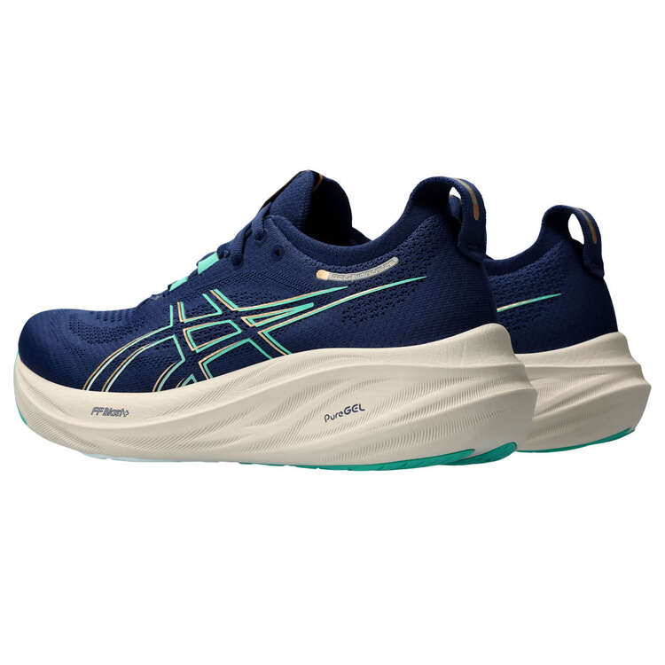 Asics GEL Nimbus 26 Womens Running Shoes, Blue/Green, rebel_hi-res