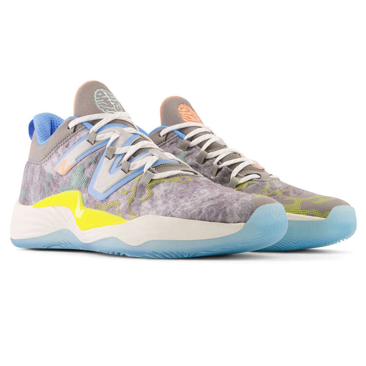 New Balance Two WXY V3 Stonecutters Basketball Shoes, Grey/Yellow, rebel_hi-res
