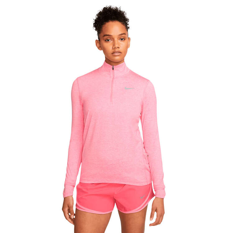 Nike Womens Element 1/2 Zip Running Top Pink XS, Pink, rebel_hi-res
