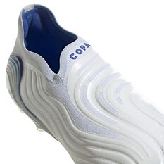 adidas Copa Sense + Football Boots, White/Blue, rebel_hi-res