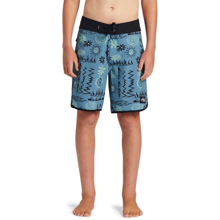 Quiksilver Boys Surfsilk Radical Scallop 16in Board Shorts, Blue/Print, rebel_hi-res