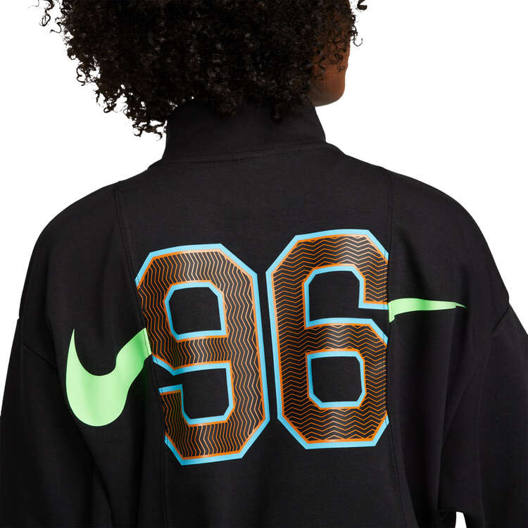 Nike Womens Swoosh Fly 1/4 Zip Basketball Sweatshirt, Black, rebel_hi-res