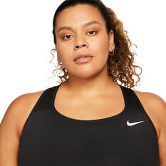 Nike Womens Dri-FIT Swoosh Non-Padded Sports Bra (Plus Size), Black, rebel_hi-res