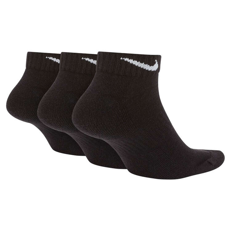 Nike Unisex Cushion Low Cut 3 Pack Socks Black M - YTH 5Y - 7Y/WMN 6 - 10/MEN 6-8, Black, rebel_hi-res