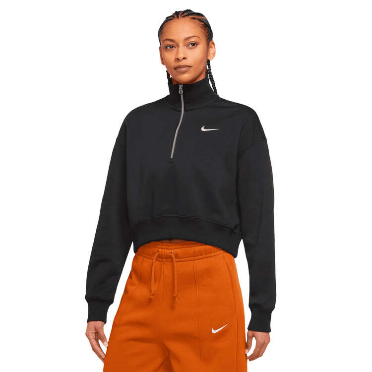 Nike Womens Phoenix Oversized Crop Sweater, Black, rebel_hi-res