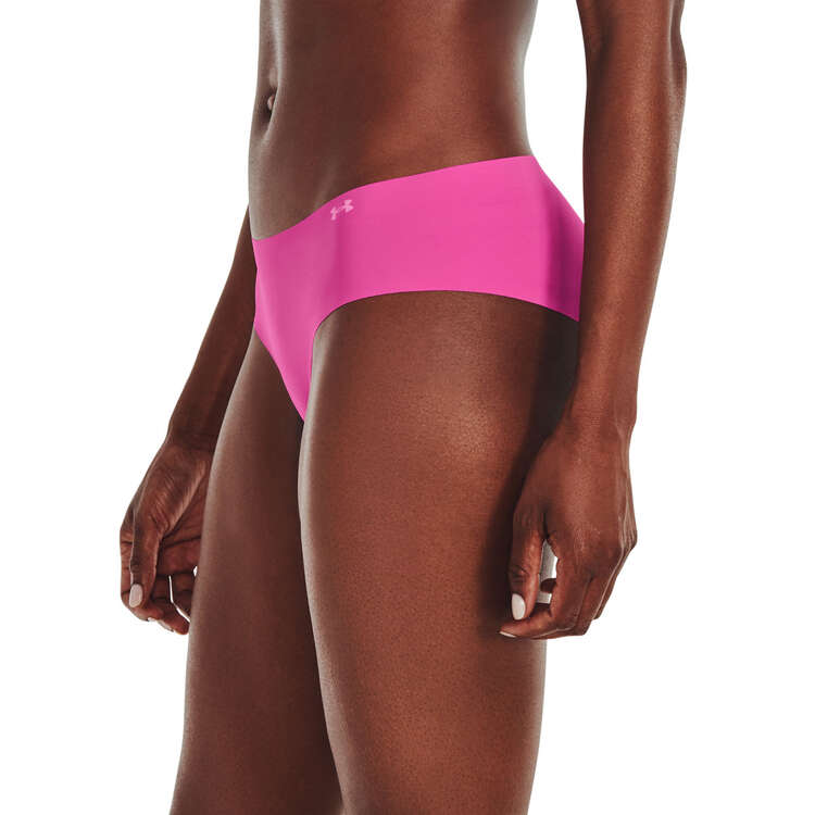 Under Armour Womens Pure Stretch Hipster Printed Briefs 3 Pack, Pink, rebel_hi-res