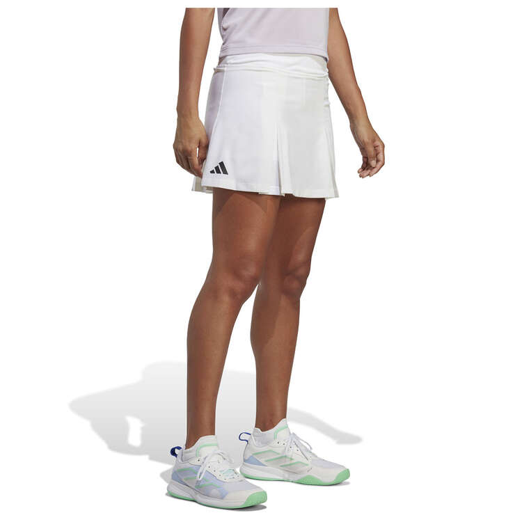 adidas Womens Club Tennis Pleatskirt, White, rebel_hi-res
