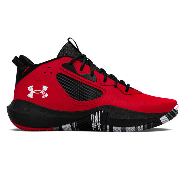 Under Armour Lockdown 6 Basketball Shoes Red/Black US Mens 7 / Womens 8.5, Red/Black, rebel_hi-res