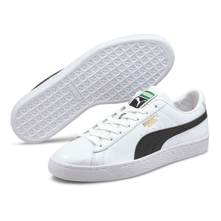 Puma Basket Classic XXI GS Mens Casual Shoes White/Black US 8, White/Black, rebel_hi-res