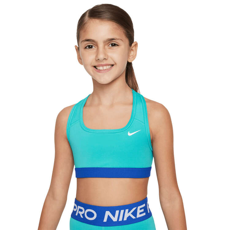 Nike Girls Swoosh Sports Bra Green/Blue XS, Green/Blue, rebel_hi-res