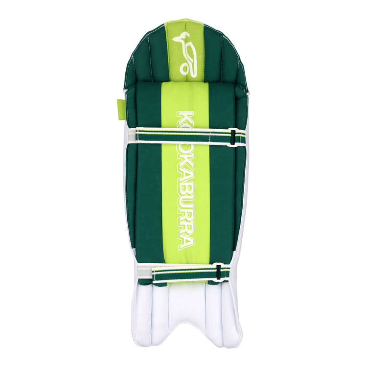 Kookaburra Pro 4.0 Wicketkeeping Pads White/Green Adult, White/Green, rebel_hi-res