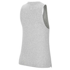 Nike Womens Yoga Henley Tank, Grey, rebel_hi-res