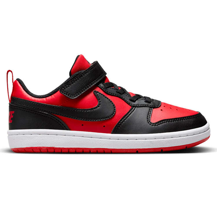 Nike Court Borough Low Recraft PS Kids Casual Shoes, Red/Black, rebel_hi-res