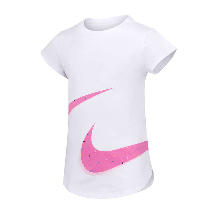 Nike Girls Shooshfetti Logo Tee, White, rebel_hi-res