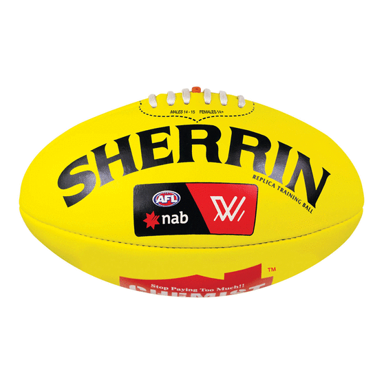 Sherrin AFLW Replica Training Ball Yellow 4, , rebel_hi-res