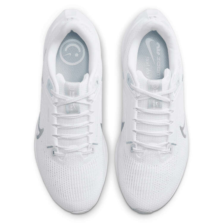 Nike Air Zoom Pegasus 40 Womens Running Shoes, White/Silver, rebel_hi-res